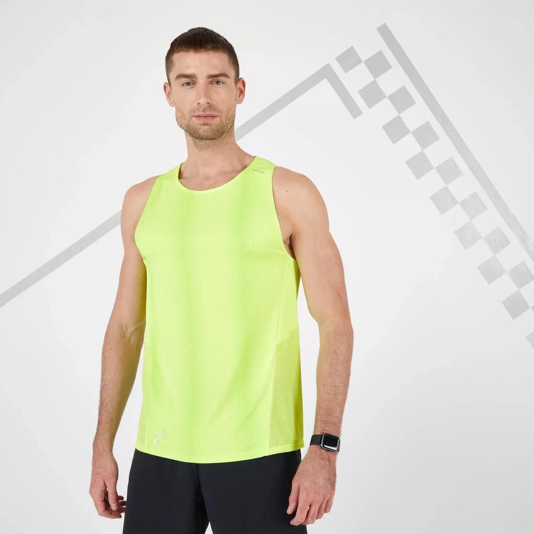 Men Kiprn Light Running Breathable Tank Top, Yellow, , large image number 0