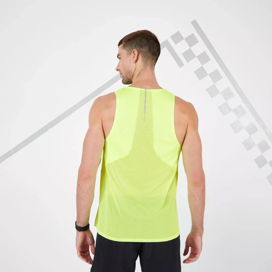Men Kiprn Light Running Breathable Tank Top, Yellow, , large image number 2