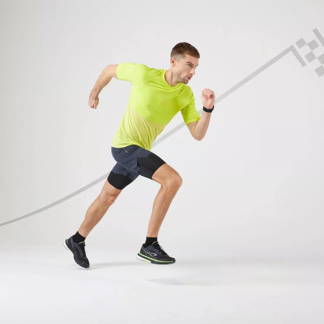 Men Running 2-In-1 Tight Shorts, Grey, No Color, medium