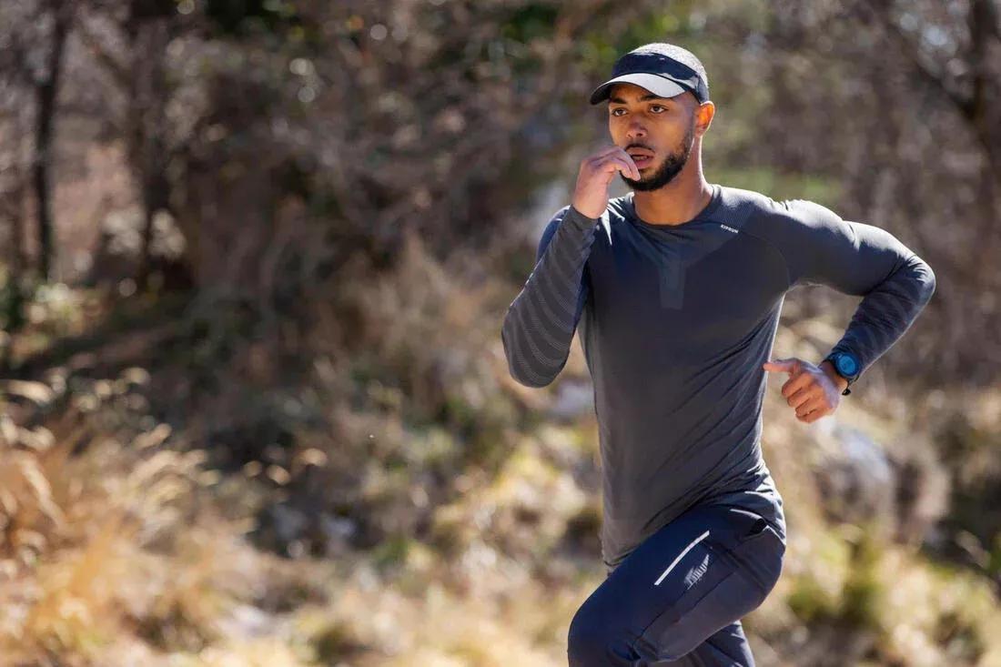 Men Kiprun Skincare Running Winter Breathable Ls T-Shirt, Grey, 5401_000, medium