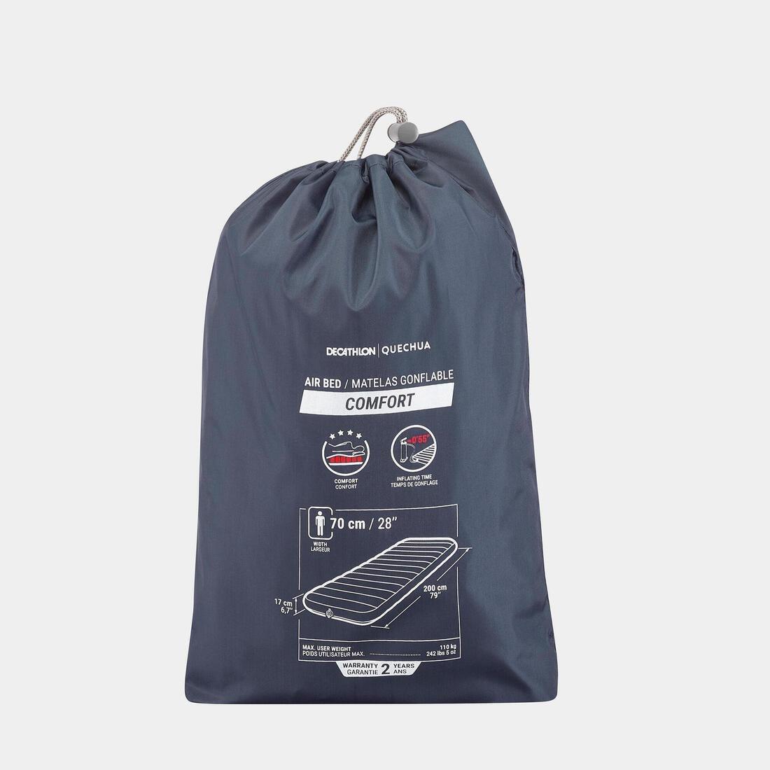 Inflatable Camping Mattress Air Comfort 1 Person, Grey, No Color, large image number 4