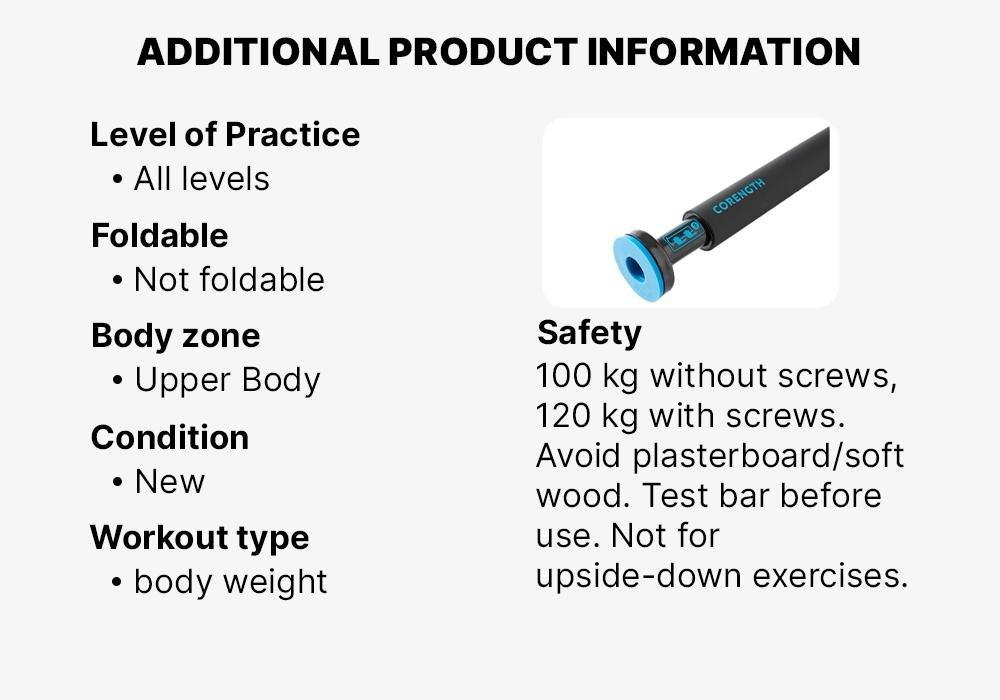 Lockable Pull-Up Bar, Black, No Color, large image number 14