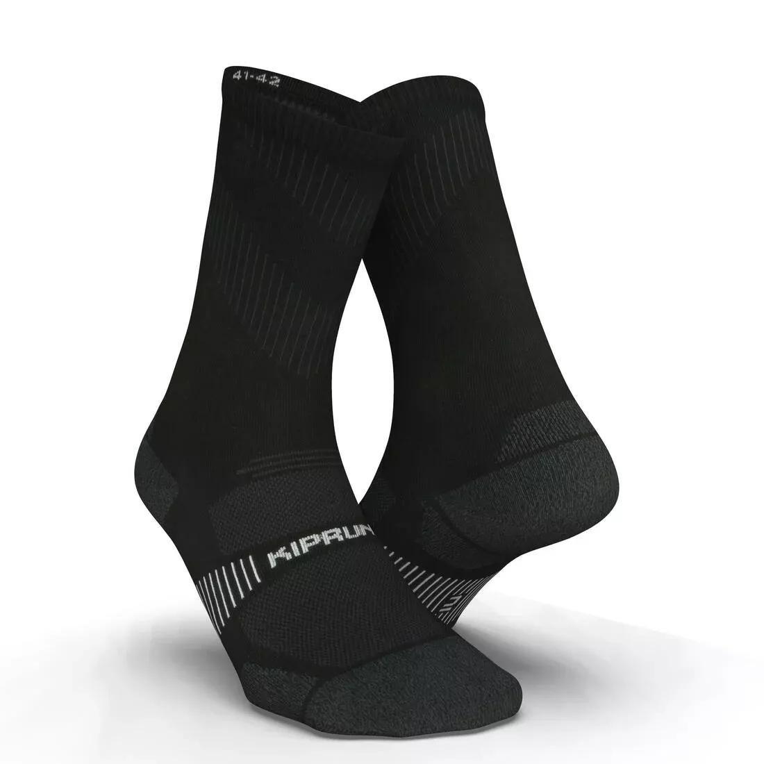 Mid-Calf Fine Running Socks Eco Design Run900, Black, , large image number 0