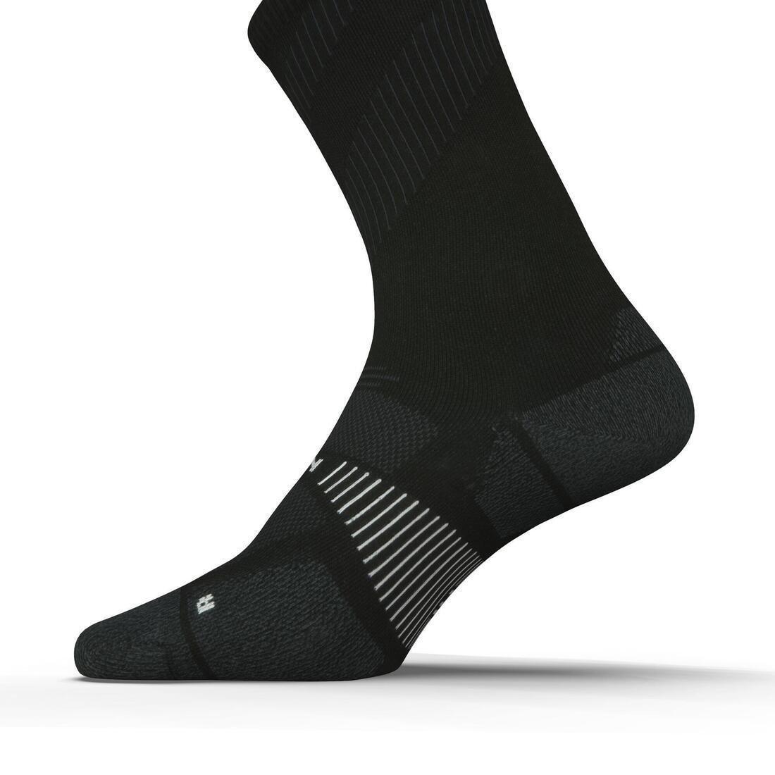 Mid-Calf Fine Running Socks Eco Design Run900, Black, , large image number 2