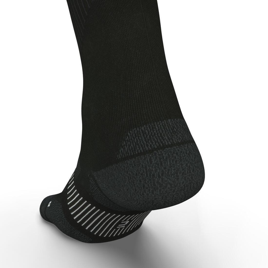 KIPRUN - Mid-Calf Fine Running Socks Eco Design Run900, Black