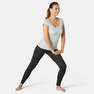DOMYOS - 500   Womens Slim-Fit Gym Stretching Leggings, Navy Blue