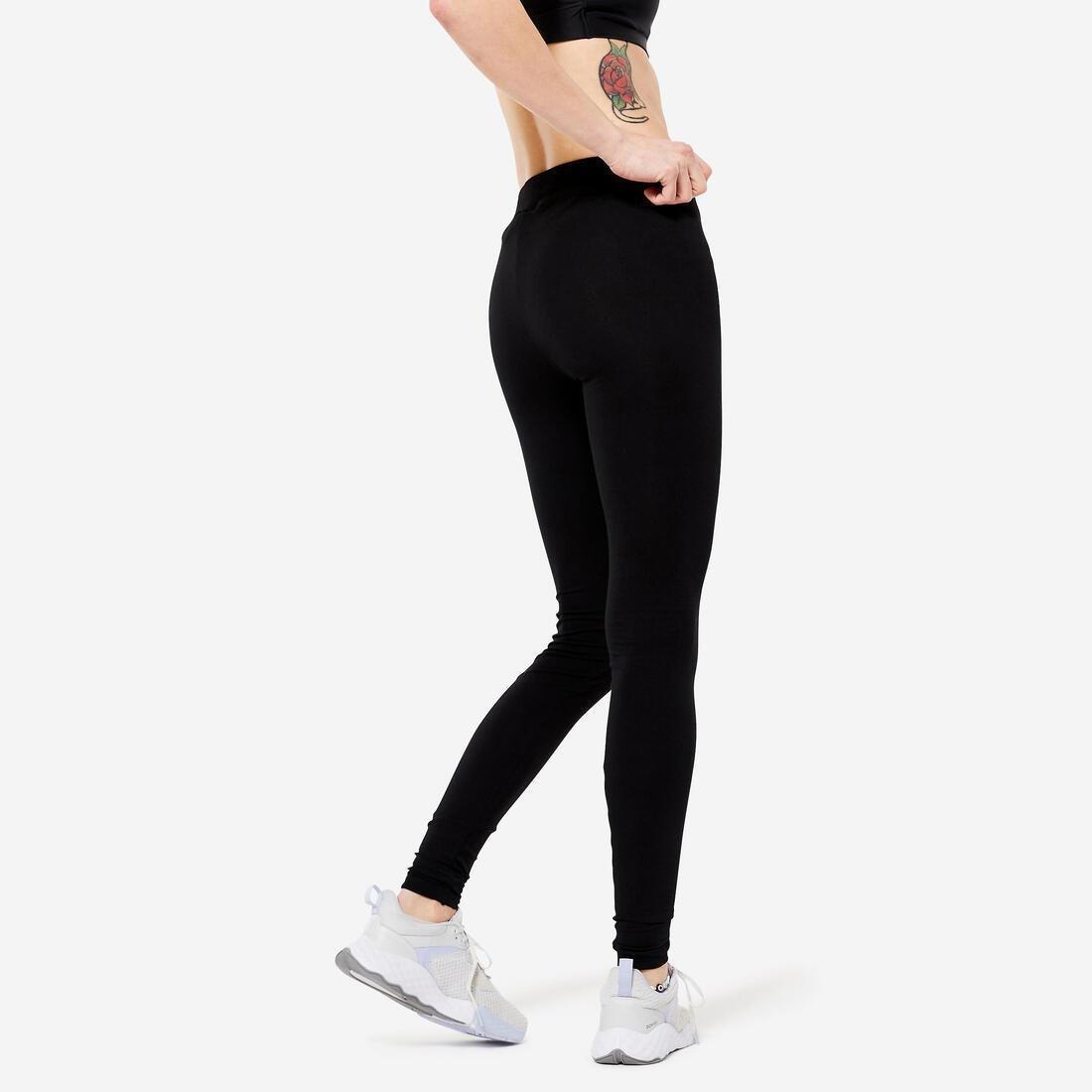 500   Womens Slim-Fit Gym Stretching Leggings, Navy Blue, , large image number 8
