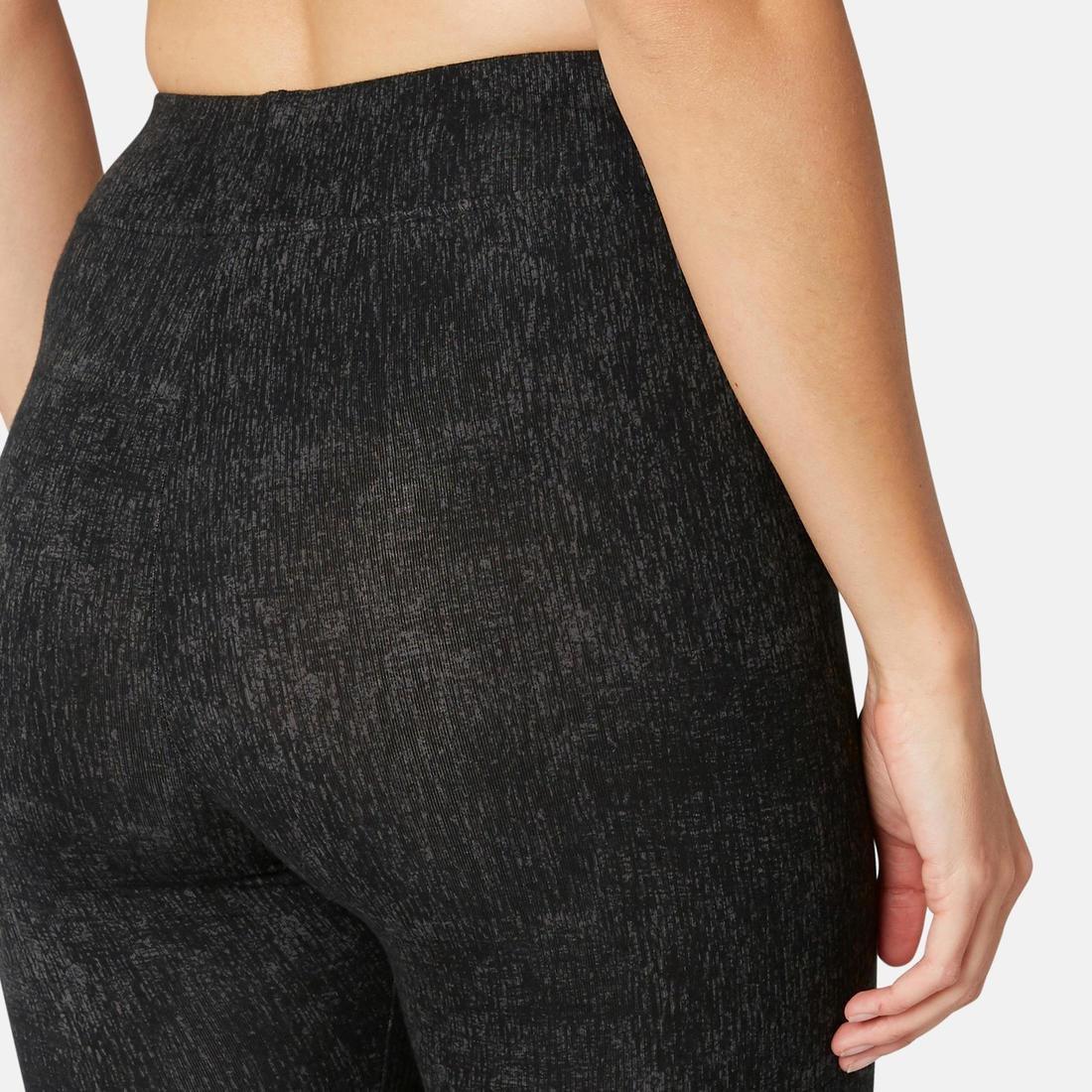 500 Women's Slim-Fit Gym Stretching Leggings, AOP, Navy, No Color, large image number 9