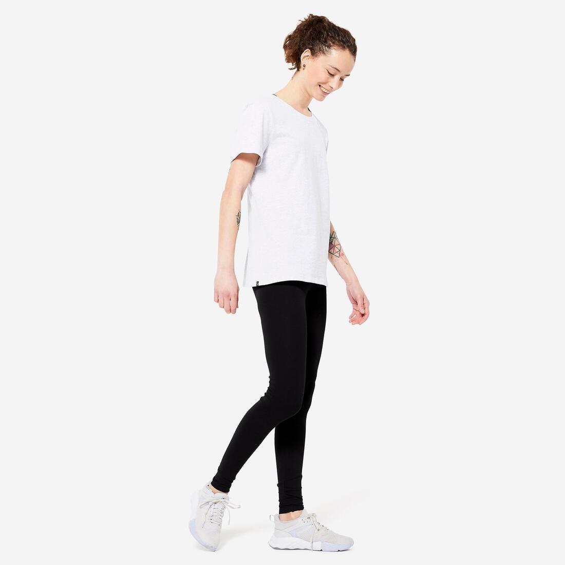 500   Womens Slim-Fit Gym Stretching Leggings, Navy Blue, , large image number 10