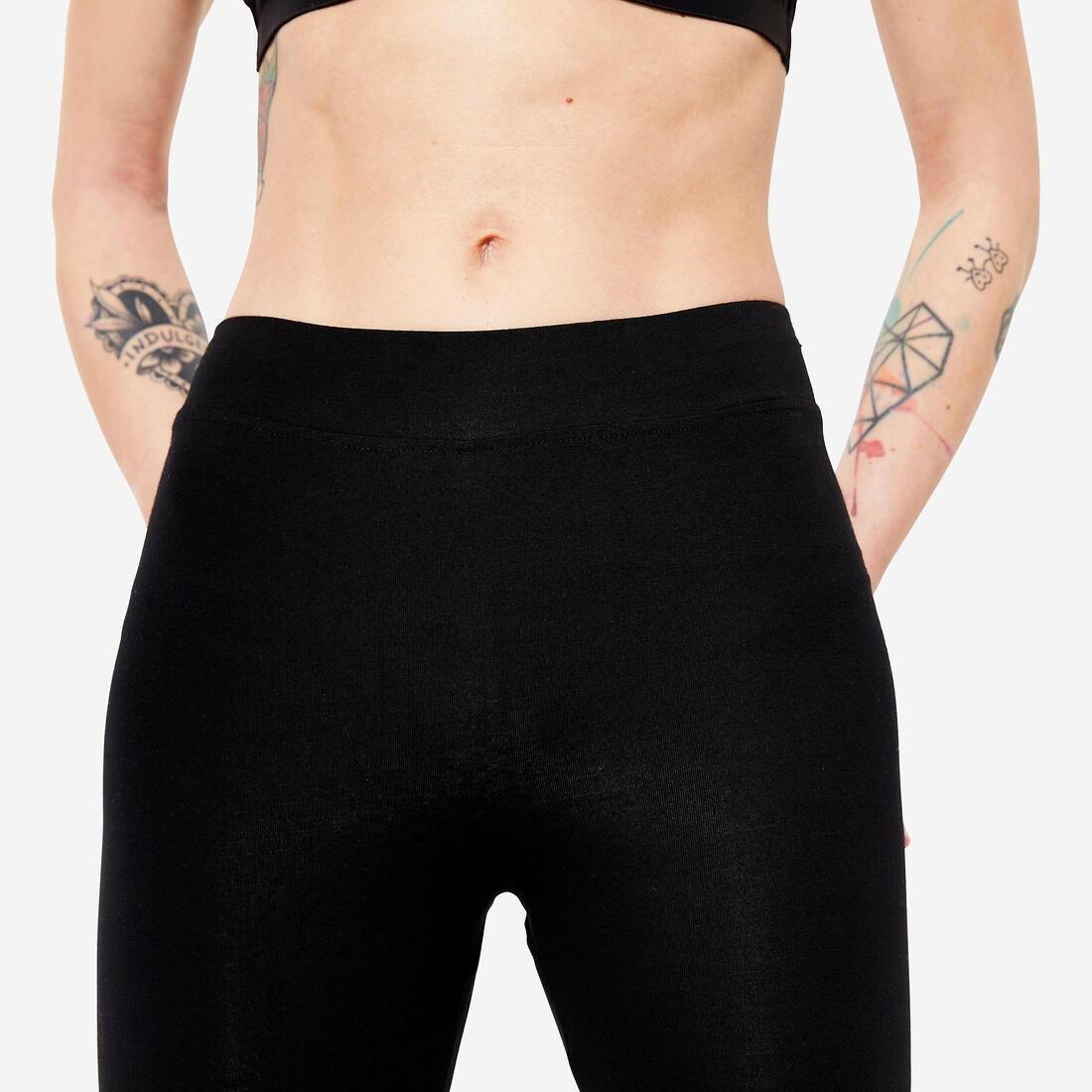 500   Womens Slim-Fit Gym Stretching Leggings, Navy Blue, , large image number 12