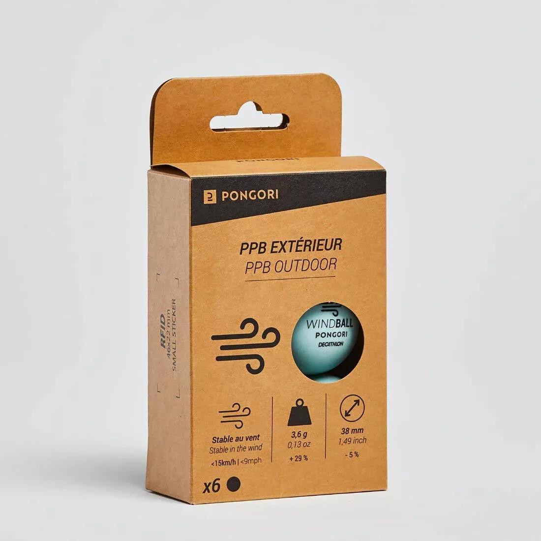 Wind-Resistant Outdoor Table Tennis Ball - Pack Of 6, Blue, No Color, large image number 8