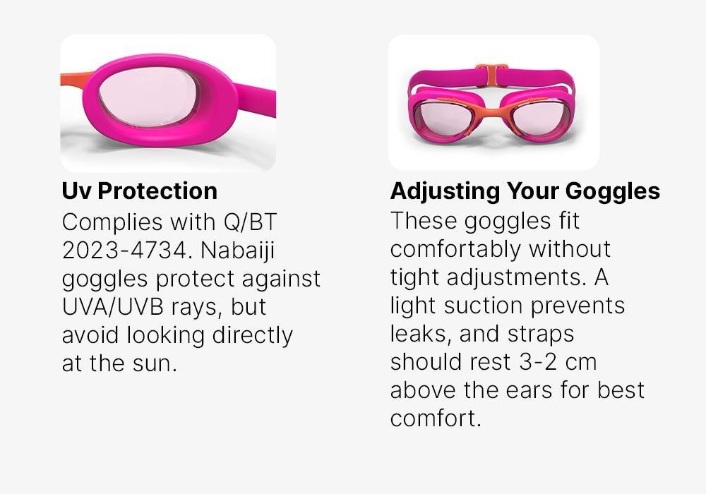 Clear Swimming Goggles, Pink, No Color, medium