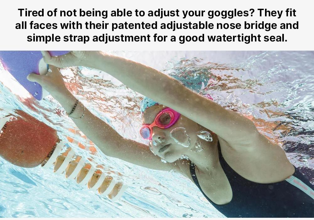 Clear Swimming Goggles, Pink, No Color, medium