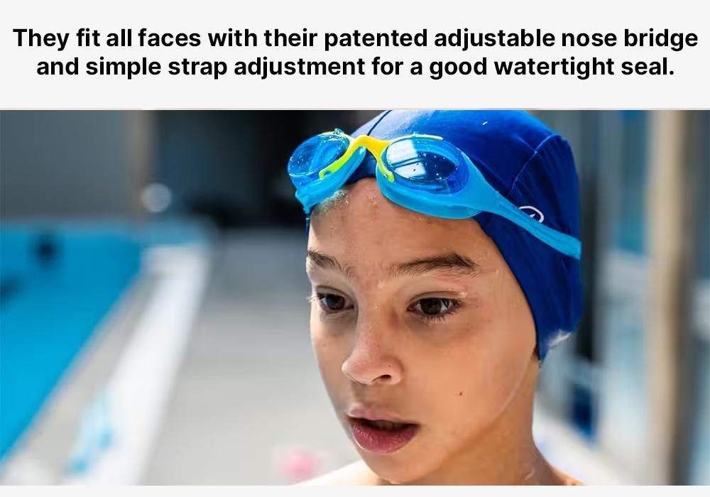 Swimming Goggles, Turquoise, No Color, medium