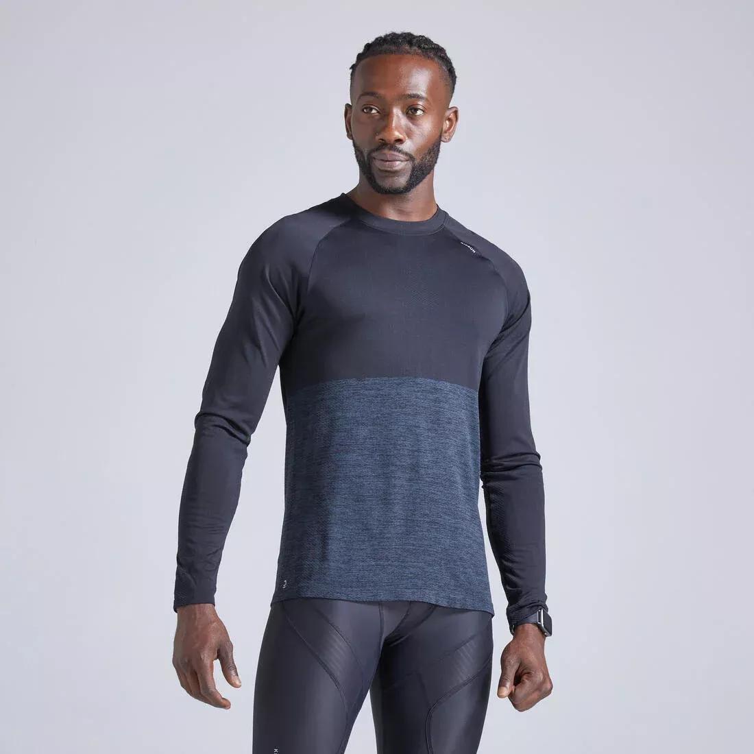 KIPRUN - KIPRUN CARE MEN'S LONG-SLEEVED BREATHABLE RUNNING T-SHIRT, BLACK