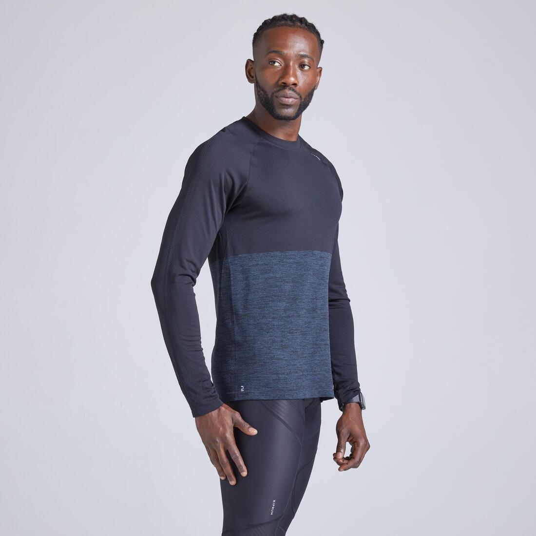 Men Long-Sleeved Breathable Running T-Shirt, Black, , large image number 2
