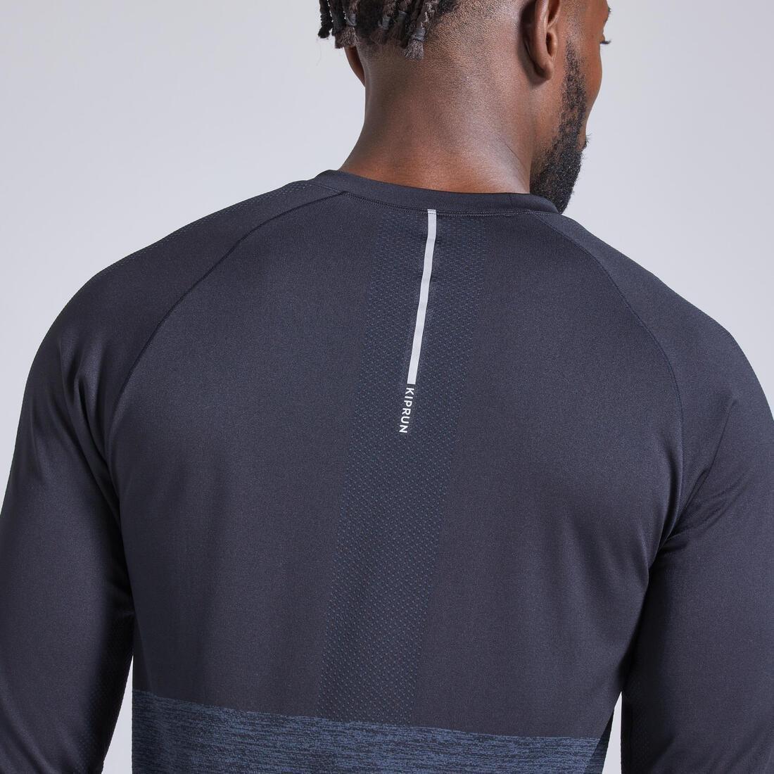 Men Long-Sleeved Breathable Running T-Shirt, Black, , large image number 3
