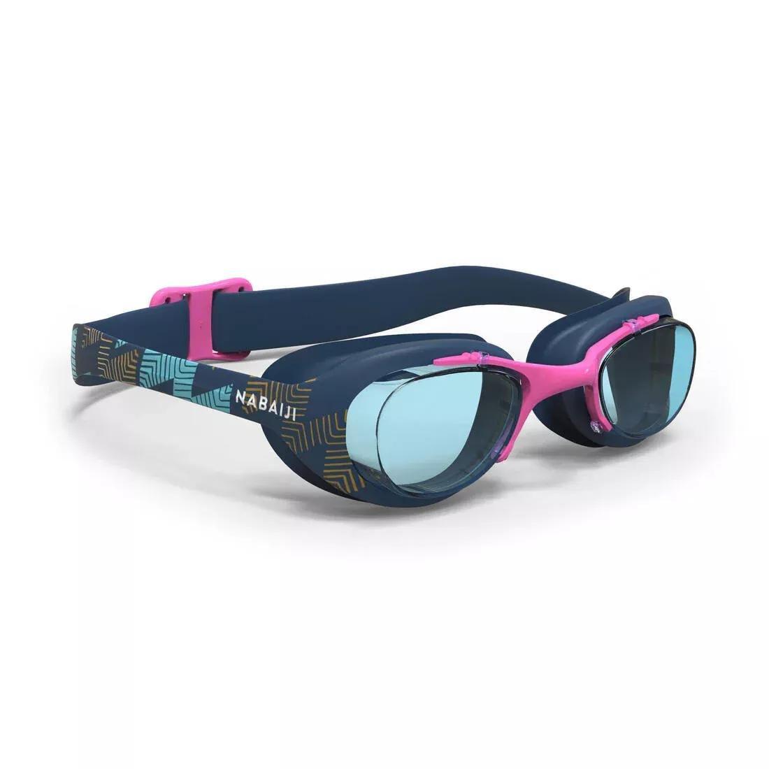 Unisex Swimming Goggles Xbase 100 Print - Clear Lenses, Navy, No Color, large image number 1
