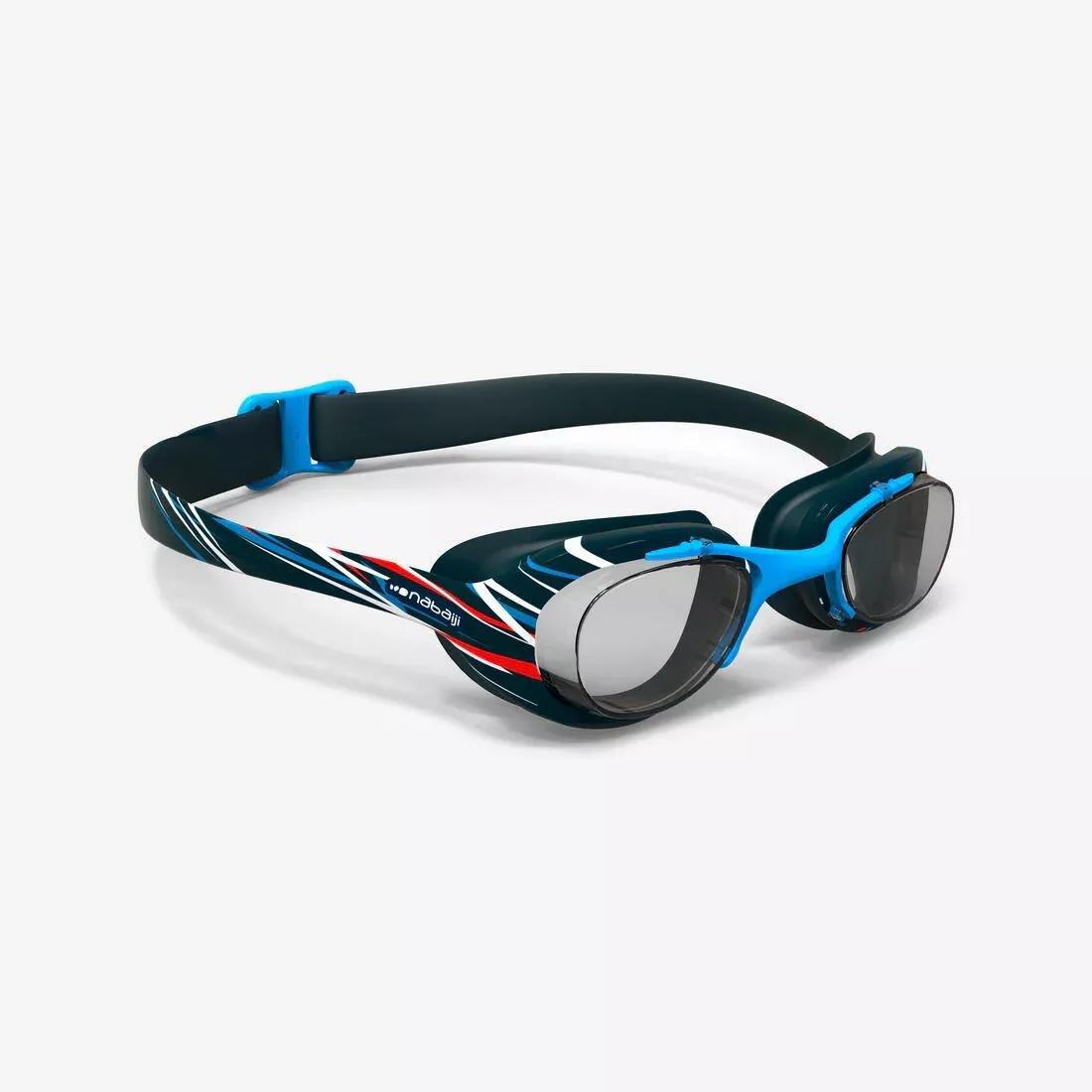 Unisex Swimming Goggles Xbase 100 Print - Clear Lenses, Navy, No Color, large image number 3