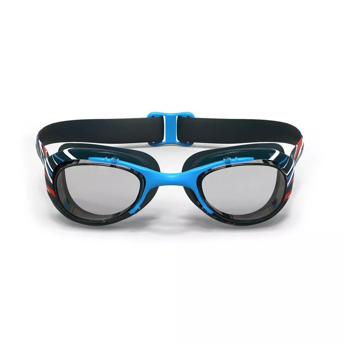 Unisex Swimming Goggles Xbase 100 Print - Clear Lenses, Navy, No Color, large image number 4