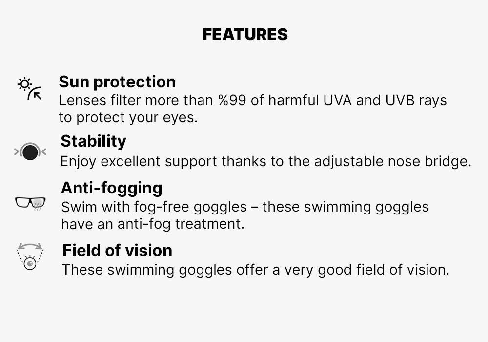 Unisex Swimming Goggles Xbase 100 Print - Clear Lenses, Navy, No Color, large image number 15