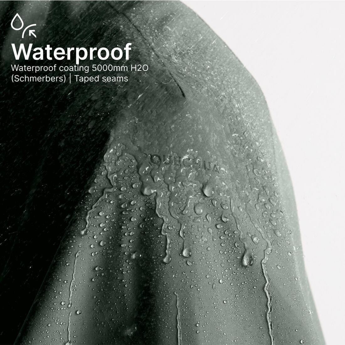 Women Waterproof Hiking Jacket - Raincut Long, Khaki, No Color, medium