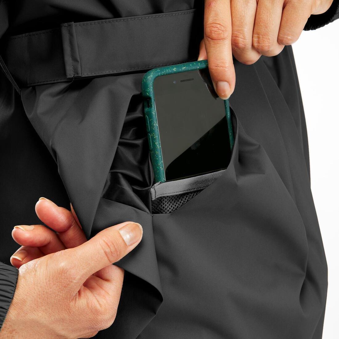 BLACK Women's waterproof hiking jacket, Raincut Long, No Color, large image number 11