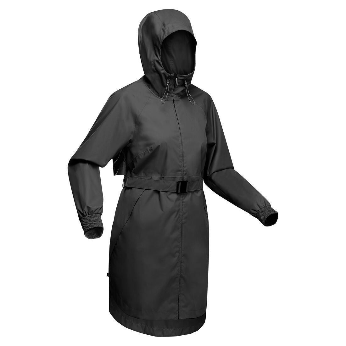 BLACK Women's Long Waterproof Hiking Jacket - Raincut Long, , large image number 12