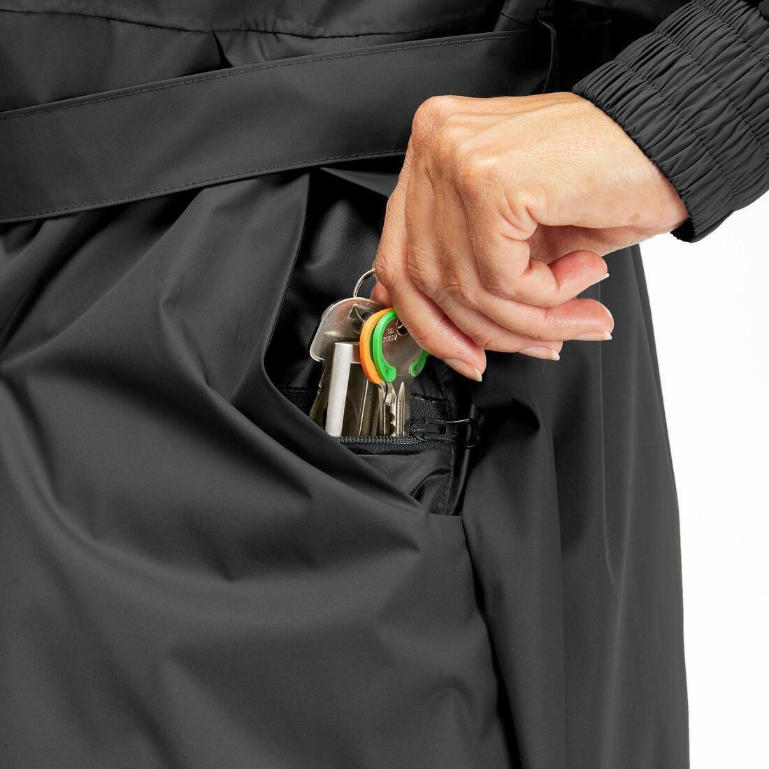 BLACK Women's waterproof hiking jacket, Raincut Long, No Color, large image number 14