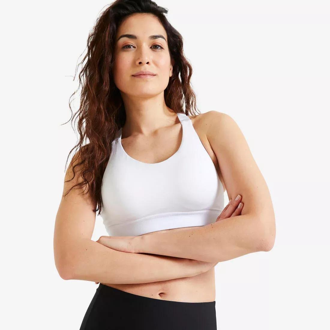Women Cardio Fitness Training Bra 900 Print, Black, , large image number 5
