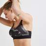 DOMYOS - Women Cardio Fitness Training Bra 900 Print, Black