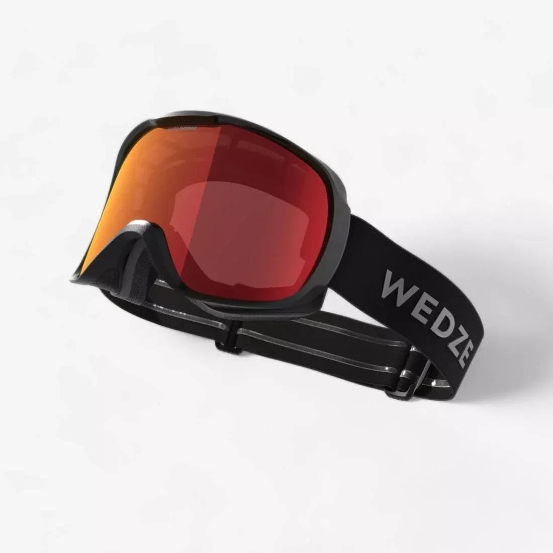 WEDZE - ALL-WEATHER SNOWBOARDING GOGGLES - G 500 PH, BLACK