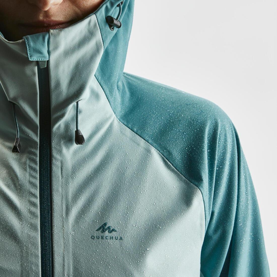 Women Waterproof Hiking Jacket - MH500, Khaki, No Color, large image number 2