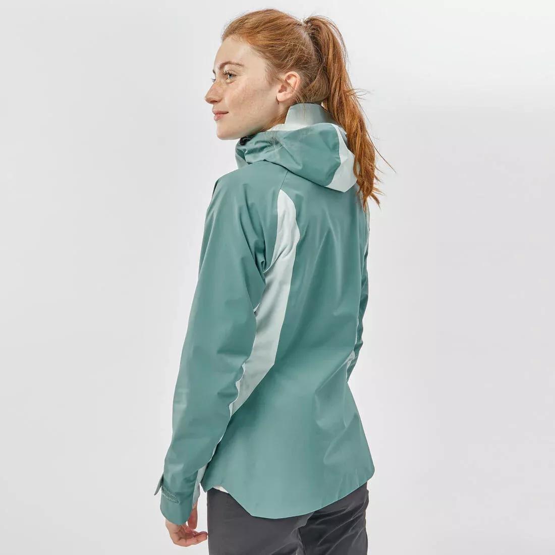 Women Waterproof Hiking Jacket - MH500, Khaki, No Color, large image number 3