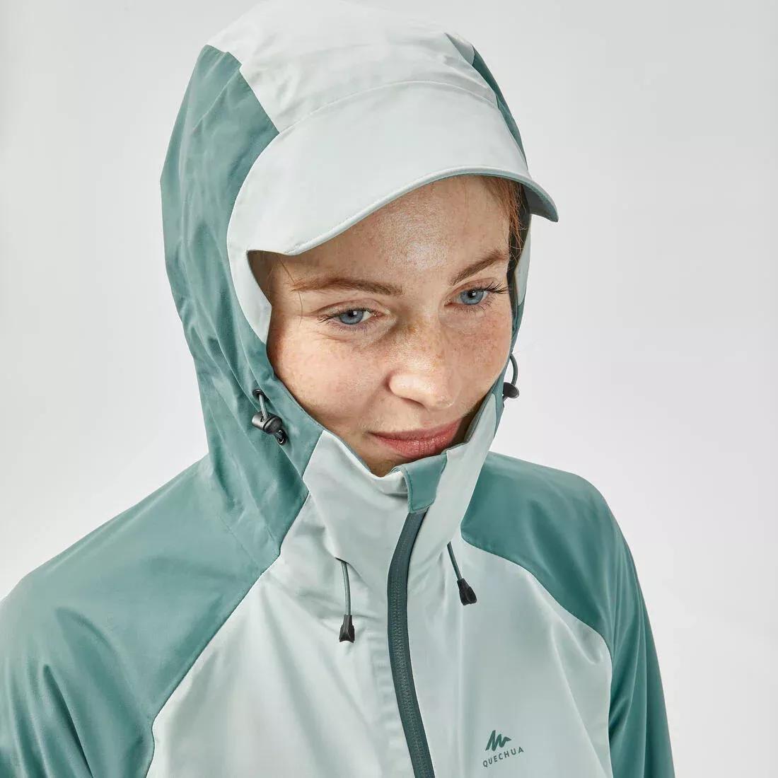 Women Waterproof Hiking Jacket - MH500, Khaki, No Color, large image number 6