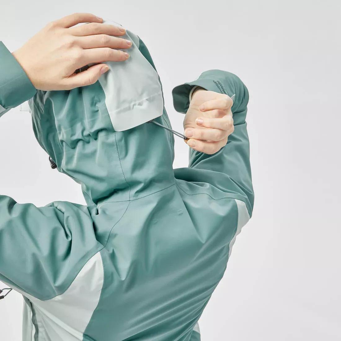 Women Waterproof Hiking Jacket - MH500, Khaki, No Color, large image number 7