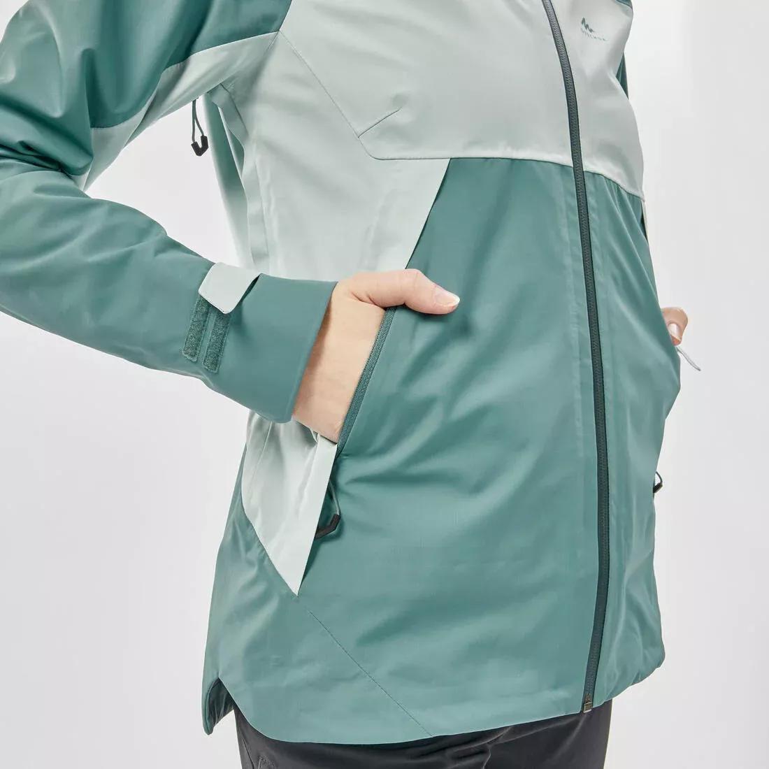 Women Waterproof Hiking Jacket - MH500, Khaki, No Color, large image number 11
