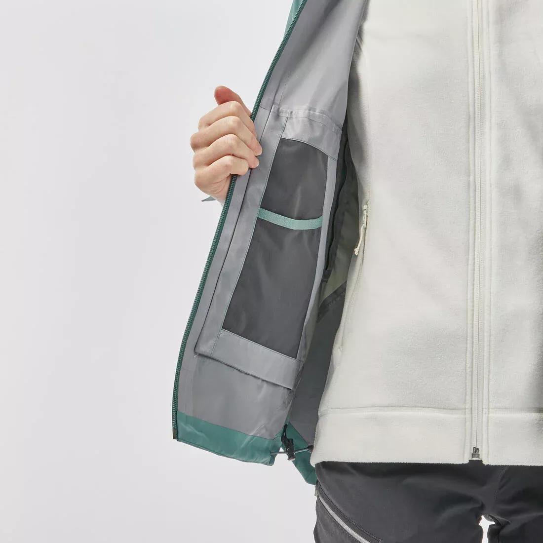 Women Waterproof Hiking Jacket - MH500, Khaki, No Color, large image number 12