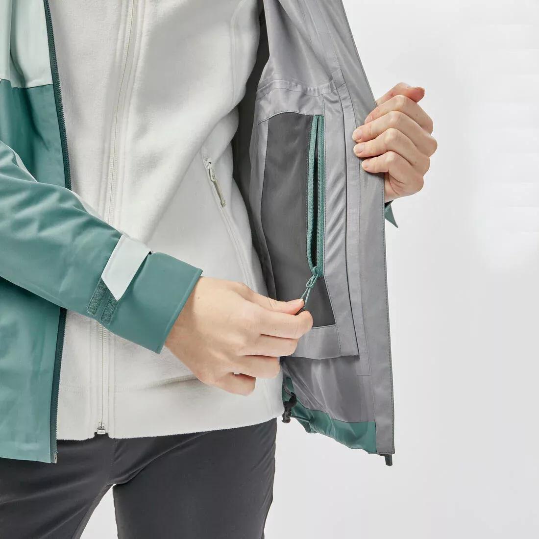 Women Waterproof Hiking Jacket - MH500, Khaki, No Color, large image number 13