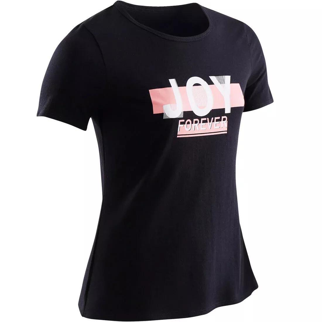 100 Girls Short-Sleeved Gym T-Shirt Print, Black, , large image number 5
