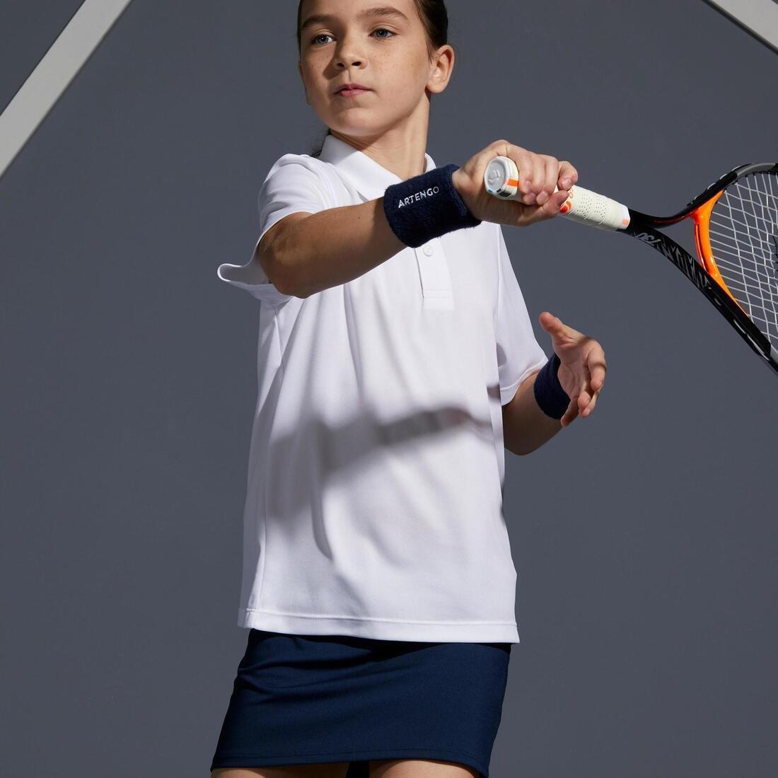 Kids Tennis Polo, White, No Color, medium