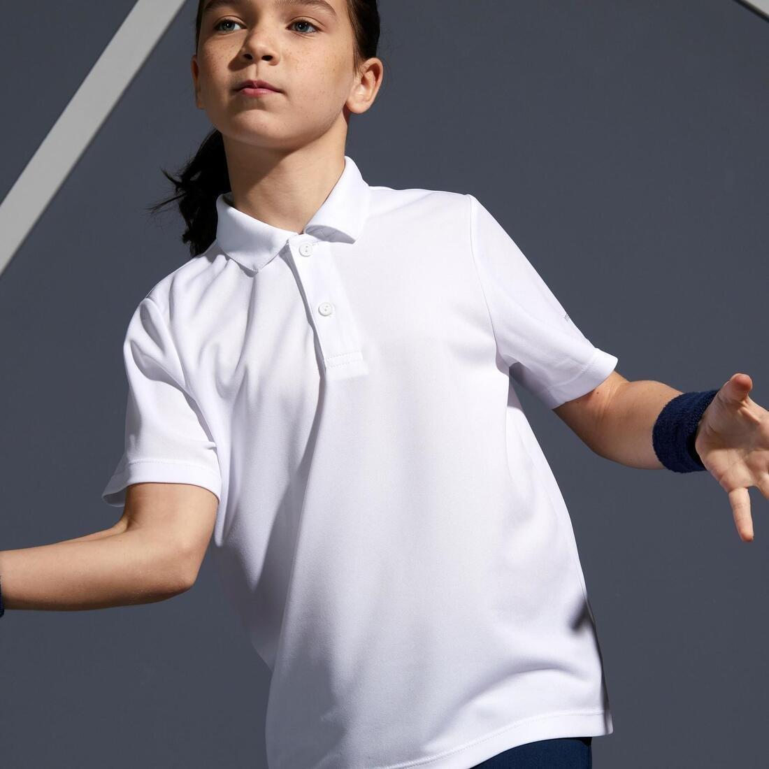 ARTENGO - Kids Tennis Polo, White