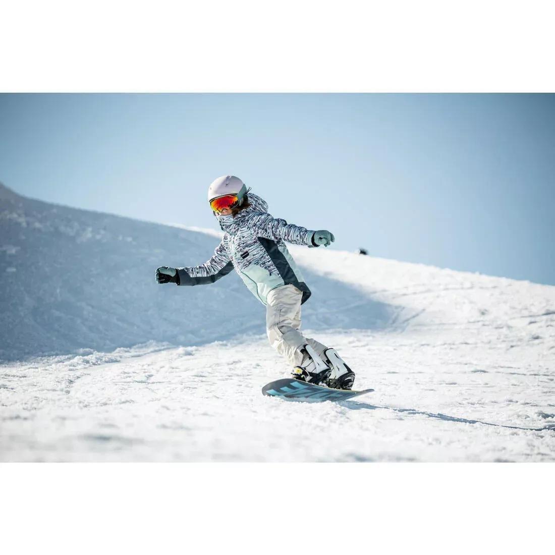 Kids Girls Durable Snowboard Salopettes - Bib 500, Beige, 5401_000, large image number 2