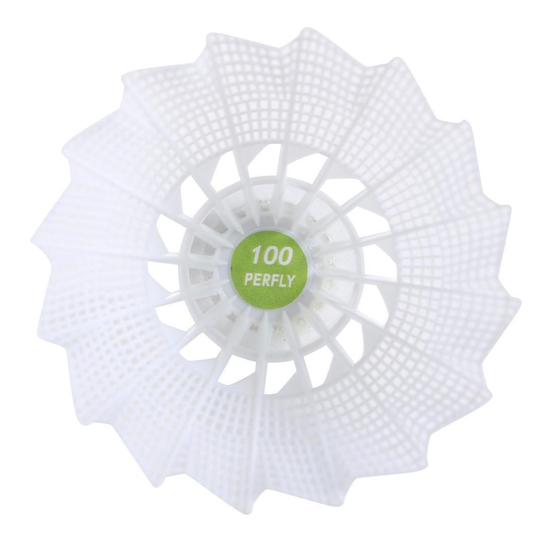 Medium Plastic Shuttlecock X 6 Ch - Psc 100, Snow White, No Color, large image number 2