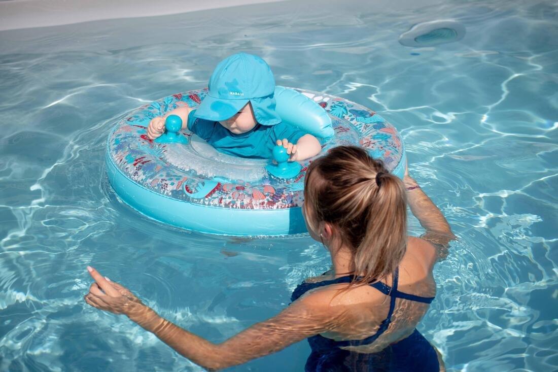 Baby Swimming Uv Protection Cap, Turquoise, No Color, large image number 5
