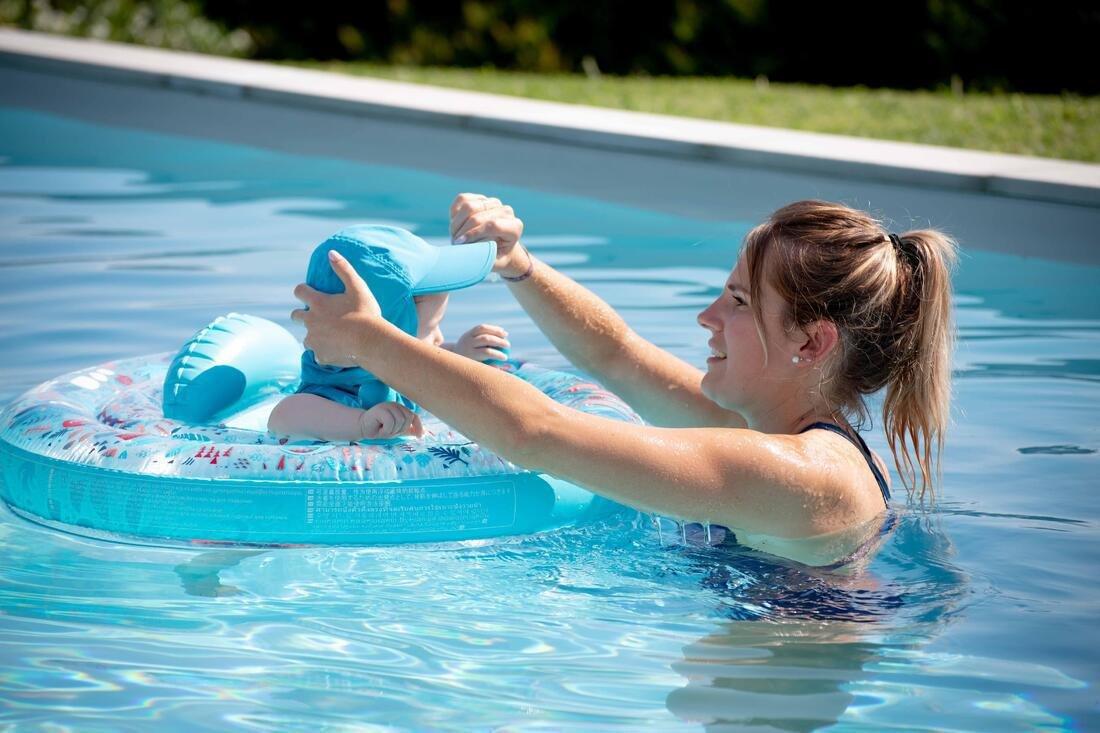 Baby Swimming Uv Protection Cap, Turquoise, No Color, large image number 6