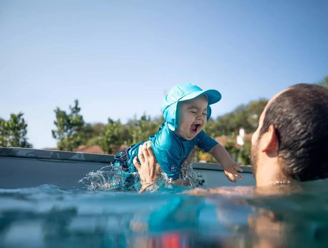 Baby Swimming Uv Protection Cap, Turquoise, , large image number 8