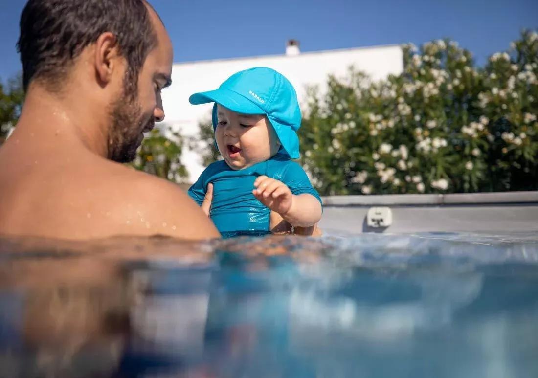 Baby Swimming Uv Protection Cap, Turquoise, , large image number 9