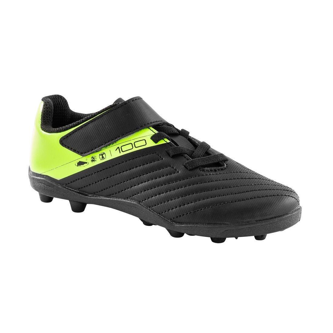 Kids Hard Ground Football Boots - Agility 100, Black, No Color, medium