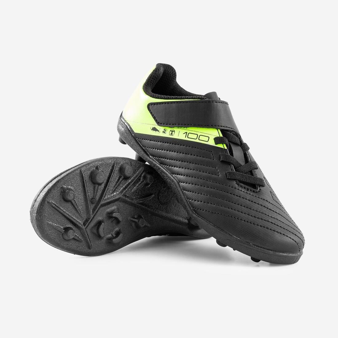 Kids Hard Ground Football Boots - Agility 100, Black, No Color, large image number 7